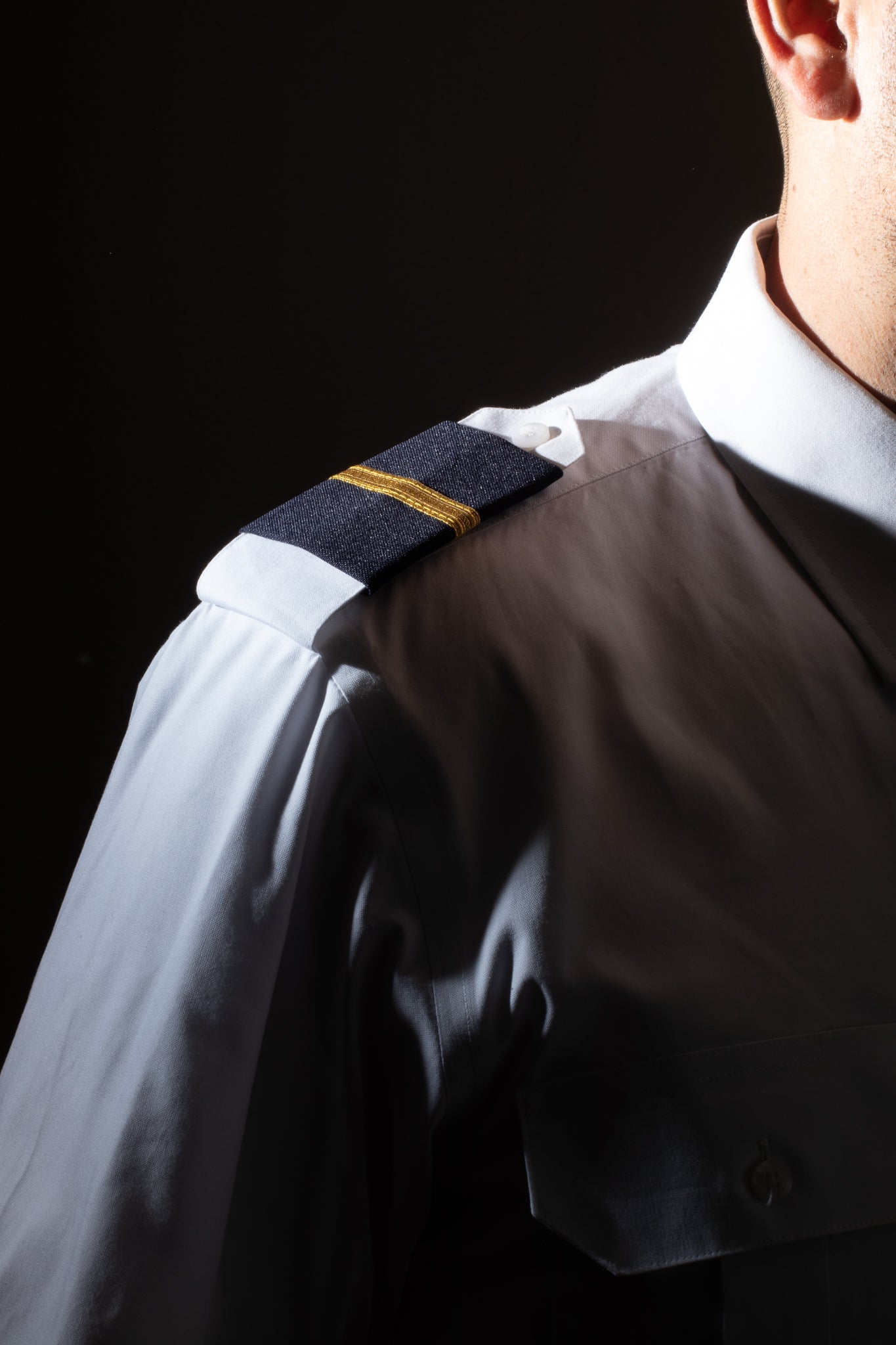 EPAULETS, GOLD METALLIC ON NAVY