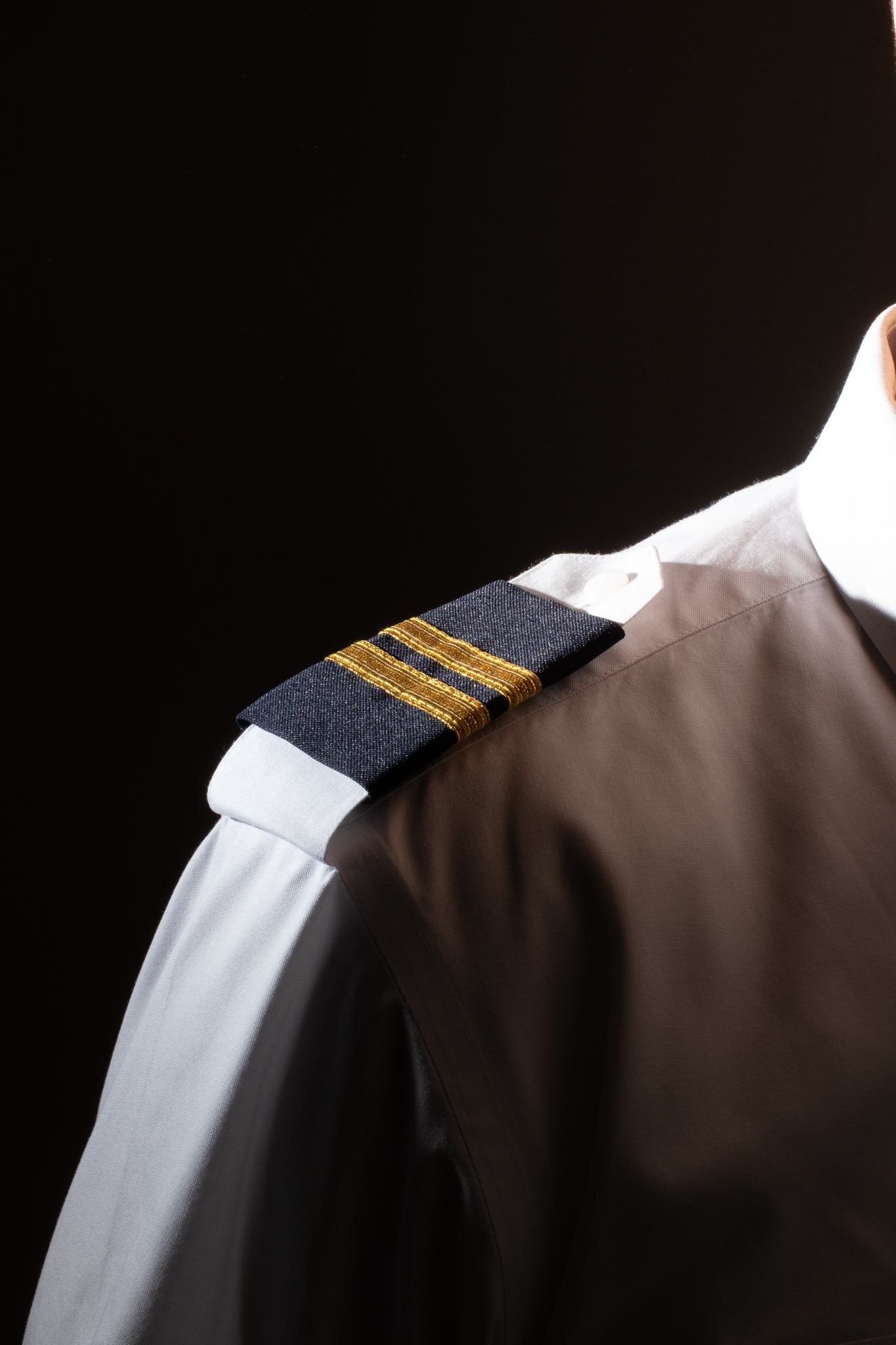 EPAULETS, GOLD METALLIC ON NAVY