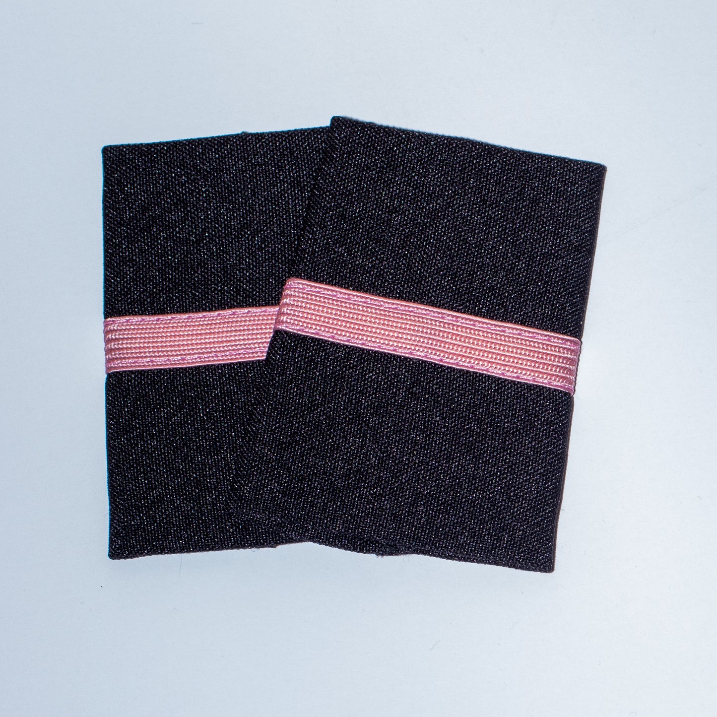 EPAULETS, PINK NYLON ON BLACK