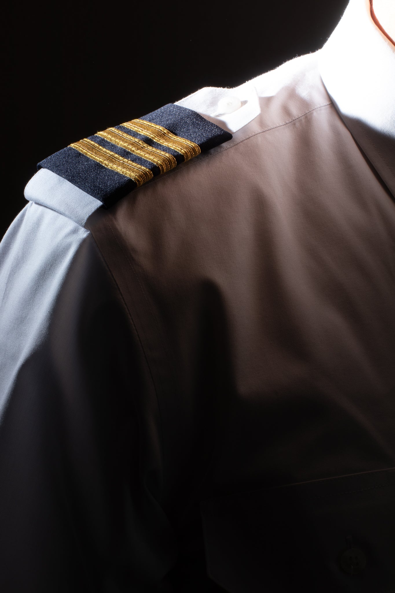 EPAULETS, GOLD METALLIC ON NAVY