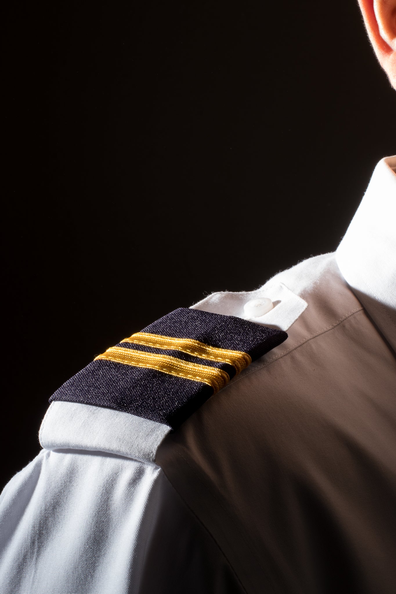 EPAULETS, GOLD NYLON ON NAVY